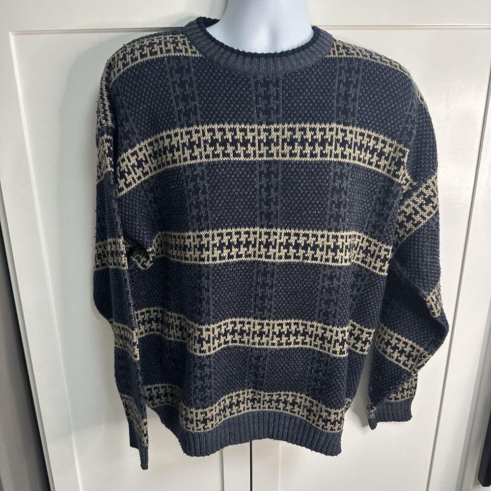 Vintage Hill and Archer Men's Sweater Size XL Geometric Design Winter